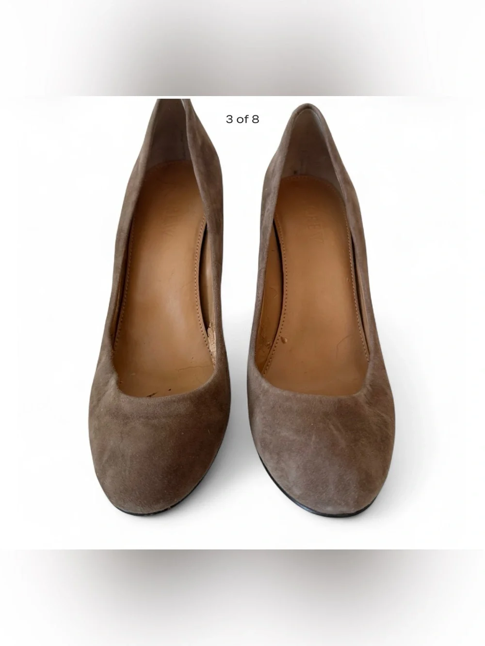 J.Crew Taupe Suede Stiletto Almond Toe Heels Size 6